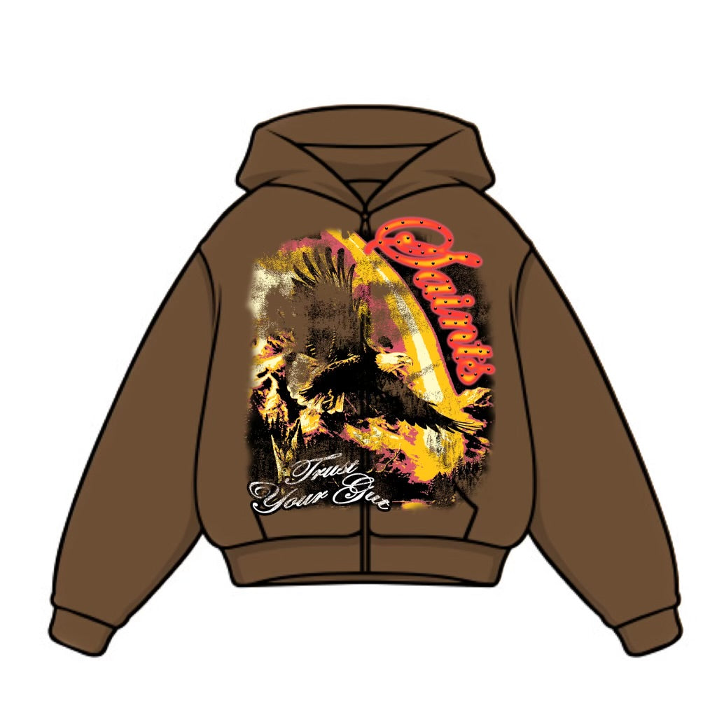 RHINESTONE SAINT ZIP UP HOODIE