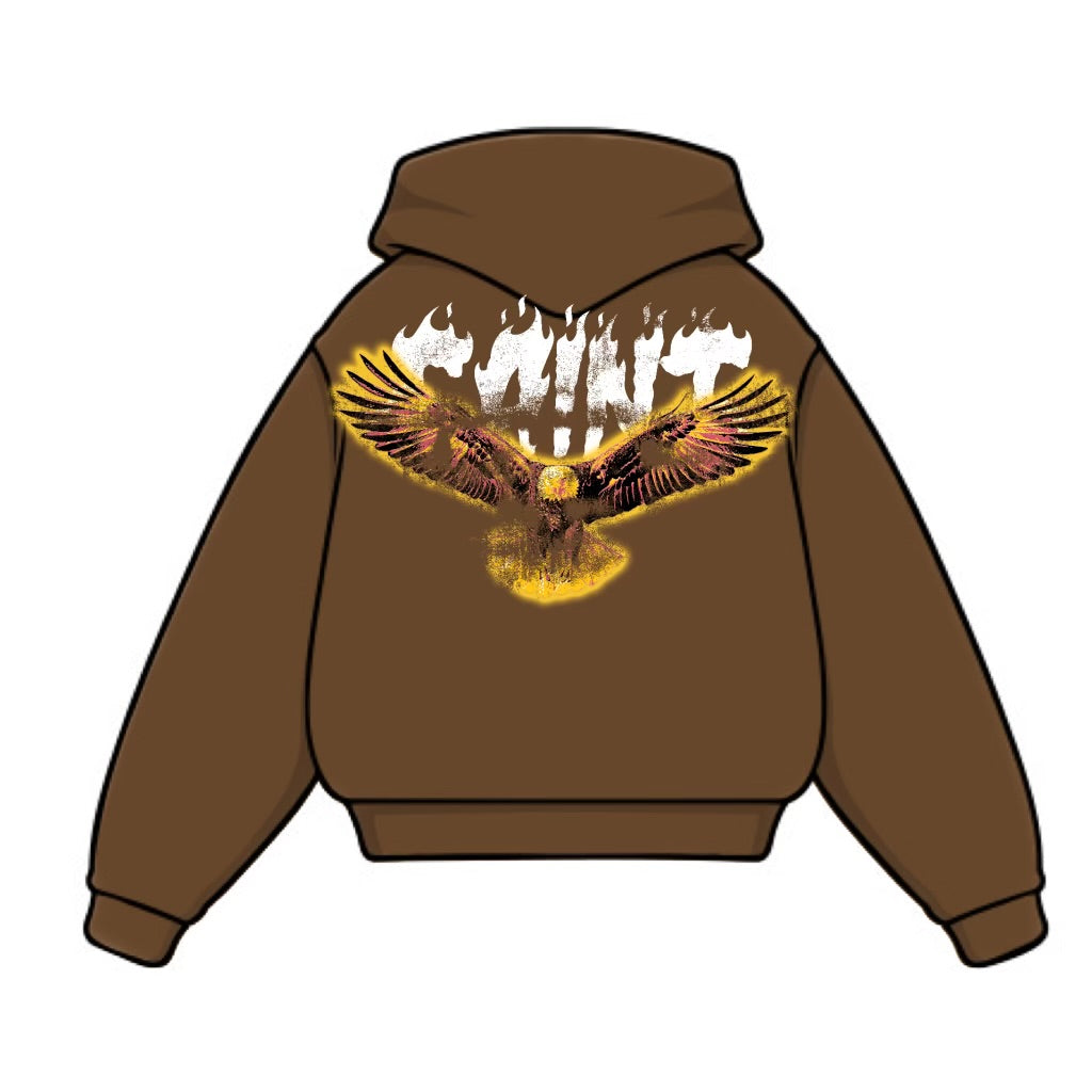 RHINESTONE SAINT ZIP UP HOODIE