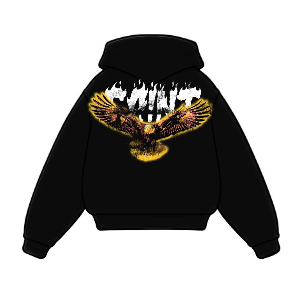 RHINESTONE SAINT ZIP UP HOODIE